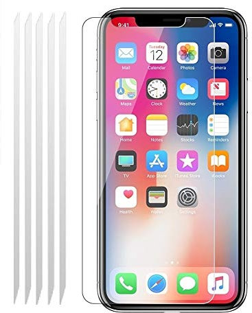 TeKKno® 5x LCD Screen Protectors Guard Covers and Cleaning Cloths for Apple iPhone XS MAX