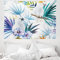 ABAKUHAUS Tropisch Wandteppich, Aquarell Parrot Palm aus Weiches Mikrofaser Stoff Waschbar ohne Verblassen Digitaldruck, 150 x 110 cm, Weiß Lila