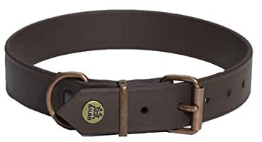 Akah BioThane® Halsband Hundehalsband witterungsbeständig und wasserfest, reißfest bis 450 Kg für Jagdhunde braun oder schwarz von oefele.de (45 cm, Braun)