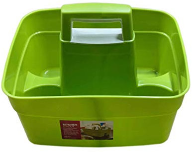 Organizador de limpieza multiusos profundo con asa, para interiores o exteriores (verde)