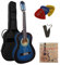 1/2 GITARRE - KONZERTGITARRE IM SET - KINDERGITARRE - CLASSIC - BLAU - SCHATTIERT - DECKE LINDENHOLZ - TASCHE - BAND - SAITEN - 3xPIKS - J2