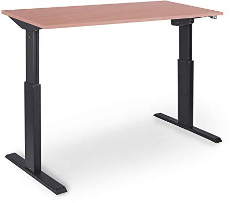 Dila GmbH Schreibtisch Höhenverstellbar Elektrisch Ergonomisch Arbeitszimmer Büromöbel | Schwarzes Gestell | Profi-Qualität, 6 Farben Verfügbar | 4 Größen (Buche, 200 x 80 cm)
