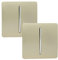 Trendi 1 Gang 2 Way Artistic Modern Glossy 10 Amp Rocker Tactile Light Switch Champagne Gold (2 Pack)