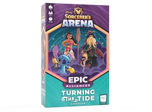 USAopoly The OP Disney Sorcerer’s Arena: Epic Alliances Turning The Tide Expansion - Featuring Davy Jones, Moana, and Stitch - Ages 13+ - for 2-4 Players - English