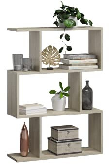 MATKAM Wandregal Hängend - Regal Wand B:76,4 H:107 T:28cm - Hängeregal mit modernem Design - Bücherregal Wand für Wohnzimmer, Schlafzimmer oder Jugendzimmer - Bücherregal Hängend - Sonoma Eiche