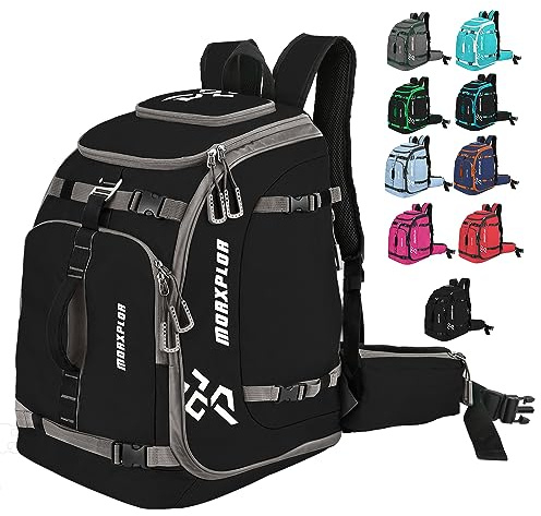 MORXPLOR Ski Boot Bag - 65L Padded, Waterproof Ski Travel Backpack for Gear & Accessories