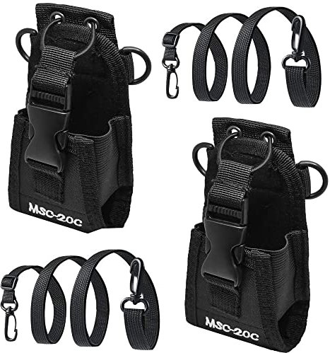 QINERSAW 2 Stück Multifunktions-Tasche Funkgerät Tasche Funktasche Holder Talkie Holster walkie-Talkie-Tasche Funkgerät-Halterung Radio Walkie Funkgerät Tasche für GPS Handy Two Way Talkie Schwarz