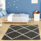 THE RUGS Shaggy Rug – Modern Moroccan Design Rugs for Living Room, Bedroom, Hallway, 3 cm Thick Area Rugs, (Diamond Dark Grey/Ivory, 120cm Square)