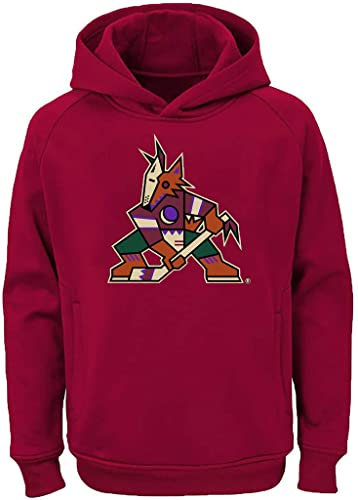 Outerstuff NHL Youth 8-20 Team Color Performance Primary Logo Pullover Sweatshirt Hoodie, Arizona Coyotes Rot, 8