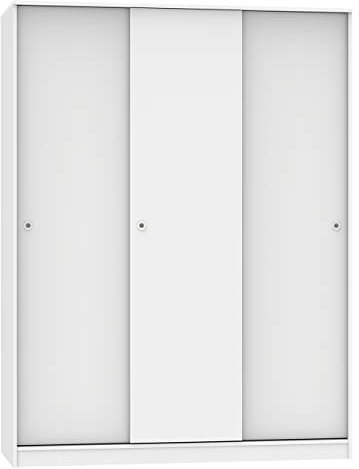 JUANIO Armario con 3 Puertas Correderas Color Blanco - Altura 200 x Longitud 150 x Profundidad 55 cm