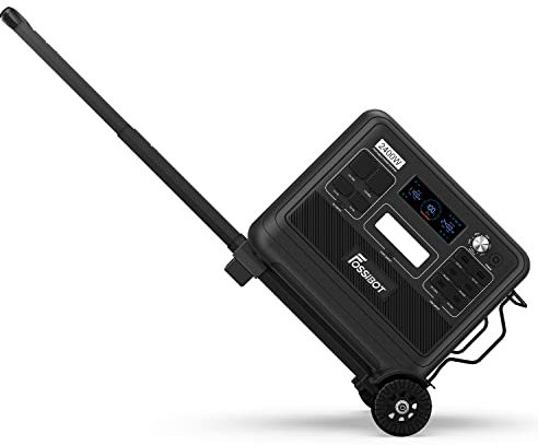 FOSSiBOT F2400 2400W Tragbare Powerstation 2048Wh, LiFePO4 Solargenerator, 1.5 Std. Schnellladung Balkonkraftwerk, 230v Stromspeicher Generator Stromversorgung für Camping Zuhause, F2400-black1