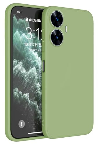 Topme Funda para Realme C55 / Realme Narzo N55 (6.72 Inches) Carcasa Caja Case Estuche, Funda Protectora de Piel de Silicona TPU - Verde Matcha