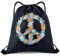 jiawaggag Turnbeutel Hippie Rucksack Flower Power Retro Schlagermove Accessoires für 60er 70er Jahre Herren Damen Mottoparty Fasching Karneval Orange (Schwarz)