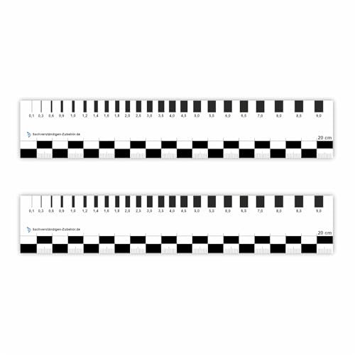 Sachverständigen-Zubehör® Rissmonitor als [transparente Risskarte] 2er Set | Messlehre | Spaltmaß Risslineal Rissbreitenmesser | Rissbreitenlineal | Risslineal | Risskarte | Sachverständiger