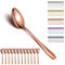 Berglander Cuillères à soupe en or rose 12pcs, cuillère à dîner en acier inoxydable plaqué titane, cuillère à Table, cuillères argenterie pour la maison, Restaurant, hôtel, usage quotidien