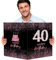 BOFUNX 40. Geburtstagskarte Happy Birthday Geburtstagskarte Groß 55x35cm Rosegold Gästebuch Karten Grußkarte Geburtstag für Kinder Erwachsener Frauen Männer