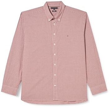 Tommy Hilfiger Chemise Homme Natural Soft Manches Longues, Multicolore (Dark Magma/Optic White), S