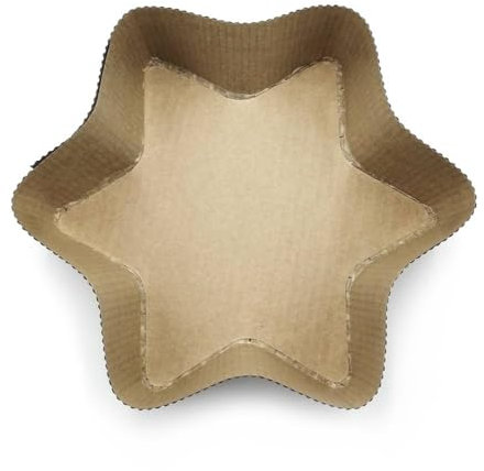 Erre4m Backform für Weihnachtsstern, Einweg, 10 Sterne, 26 x 6 cm, Backpapier, Beige