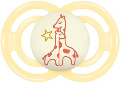 MAM Perfect Night Schnuller aus Silikon Skinsoft mit Schnullerhalter, 6+ Monate, neutral