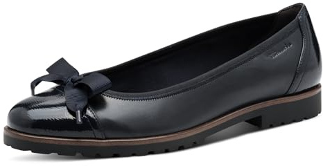 Tamaris Damen Klassische Ballerinas, Frauen Flats,TOUCHit-Fußbett,Slipper,Ballerina-Schuhe,Ballett-Schuhe,Ballet-Flats,flach,Navy,38 EU