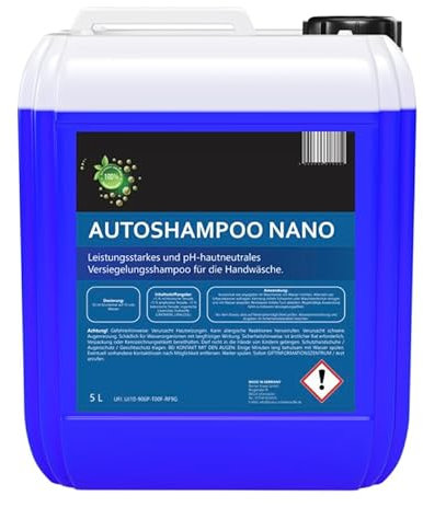 Autoshampoo Nano für die Autowäsche | Autoshampoo mit Versiegelung | Glanzshampoo | sanft zur Haut, stark gegen Schmutz (5 Liter)