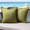 MIULEE Outdoor Kissen Wetterfest Kissenbezug Wasserdichter Dekorative Kissenbezüge Leinen-Optik Sofakissen Dekokissen für Garten Sofa Couch Wohnzimmer Schlafzimmer 2er Set 40x40cm Dunkelgrün