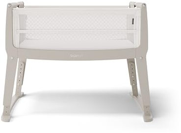 SnuzPod Studio Next to Me Crib - Portable, Lightweight Baby Bed with Zip-Down Wall, 3D Breathable Mattress and 6 Height Settings - Ideal Home and Travel Cot with Wheels, Oslo