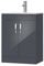 BELOFAY New York Grey 600mm Floor Standing Bathroom Vanity Unit With Basin - Laquered Cloakroom Vanity Unit with 1 Tap Hole Ceramic Basin and Soft Close Hinges. (WASTE INCLUDED)
