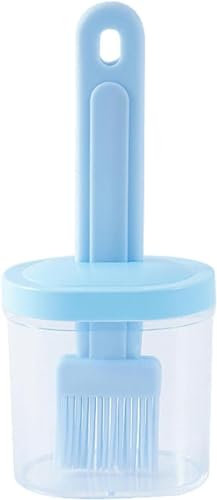 Oil Brush Kitchen flapjack Household high Temperature Resistant Silicone Edible Brush Soy Barbecue Oil Brush Press Type with Bottle Integrated Silicone Green/901 (Color : Nylon Pink)