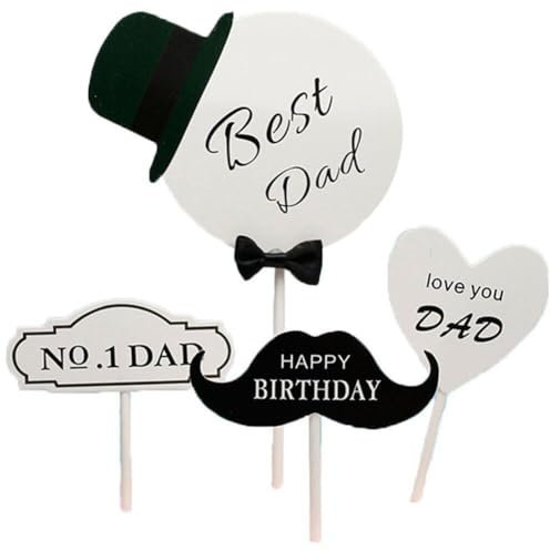 Lpitoy 20 Stück Happy Father's Day Cake Topper Geburtstag Cupcake Topper Papa Geburtstag Party Dekoration Versorgung