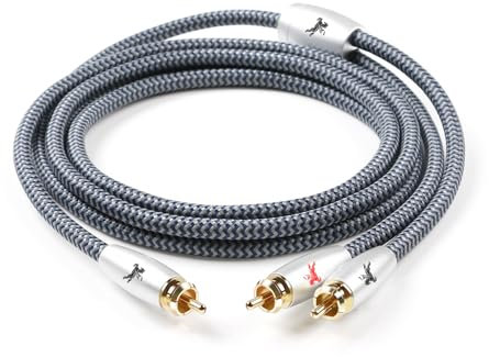 Impeto Câble RCA Subwoofer Y Cinch RCA (1 x fiche mâle vers 2 x fiches mâle)- Contacts Dorés-pour amplificateur, enceintes actives ou caisson de basse - 1 m
