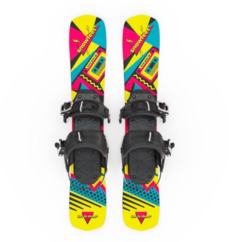 Skiboards | Snowblades | Skiblades | Kurze Mini-Ski für Schnee | Kleine Ski | 65 cm (Retro | für Snowboardschuhe)