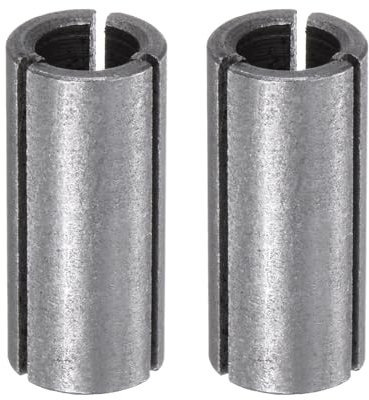 sourcing map Router Collet Chuck Driver Adapter 1/2 (12.7mm) to 1/4(6.35mm) Spring Steel CNC Engraving Bit Router Converter for Woodworking Engraving Machine Tool 2pcs