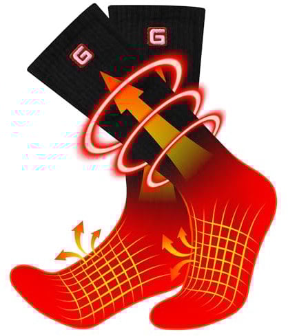 G Beheizte Socken Herren Damen Wiederaufladbare mit Akku Elektrische Beheizbare Socken Winter Warme Socken Fusswärmer Batterie Heizsocken mit Akku,Waschbar Socken Beheizbar für Camping Jagd (M)