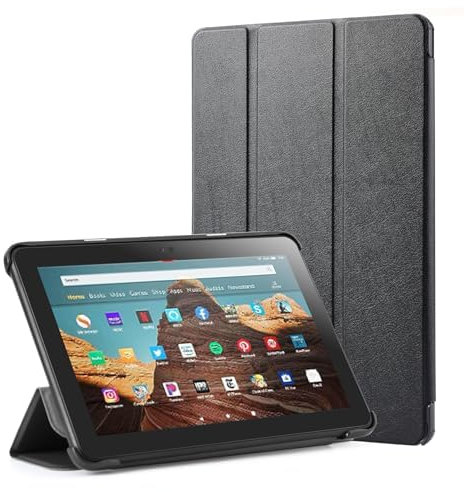 Funda para tablet Fire HD 8, para Amazon Kindle Fire HD 8 y 8 Plus (12ª y 10ª generación, 2022/2020), piel sintética con función de encendido y apagado automático, función atril plegable