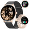 Women's Smart Watch for Android iOS with Bluetooth Phone Calls 7mm Round Dial Female Smartwatch 1.43 AMOLED Always-On Display Heart Rate Sleep Monitor Mesh Black Ladies Smartwatch 100+ Sport