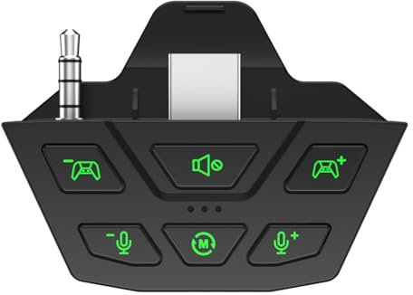 CHARM FOCUS Stereo Headset Adapter, Audio Mic Headphone Adapter for Xbox One, Xbox Series X|S and Elite Controller, Adjust Audio Balance (Game Sound & Voice Chat), Not Bluetooth Compatible