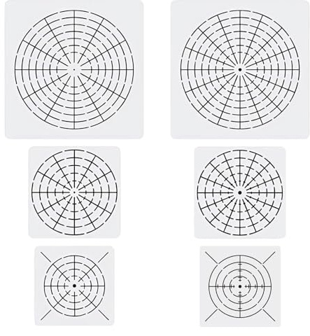 YKW 6 Pack Large Mandala Stencils - 7/9/11 Inch Professional Reusable Templates for Wood, Furniture, Floor & Canvas - Precision Geometric Art Tool for Home Decor & Interior Renovation