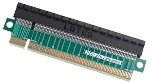 ELFJMZP PCIe 5.0 X16 Extender Riser Card - Ultra Slim 3cm Height, 10cm Length, 4-Layer Gold-Plated PCB, Reinforced Black Slot with Dust Cover, for GPU/Mining/AI Computing Card