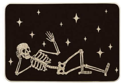Artoid Mode Skelettierte Sterne Halloween Fußmatte, Saisonale Dekoration Küche Teppich Bodenmatte für Innen Außen Dekor 40x60 cm