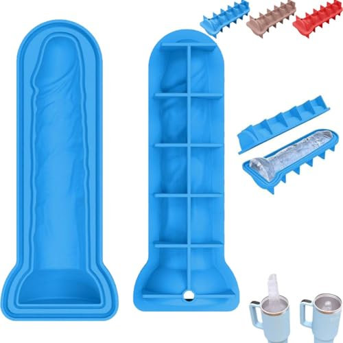 Novelty Adult Prank Ice Cube Mold for Stanley Cups,Unique Funny Ice Cube Tray, Gag Gift for Cooling Cocktails,Drinks,Reusable Silicone Make Ice Blocks and Funny Ice Coffee Cubes Tray (blue)