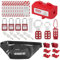 Lock Off Kit for Electricians 43 Pcs, Safety Lockout Padlock, Lockout Tagout Kit, Universal Circuit Breaker Lock Out Tag Out Kit, Hasp Set, Plug Lockout Set with Storage Bag for Industrial
