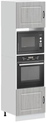 Tomostar Armoire à Four, Meuble pour Four Meuble Bas de Cuisine Lucca Sonoma Gris Bois d'ingénierie 60x57x207 cm