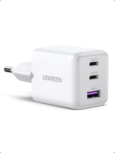 UGREEN USB C Ladegerät 30W, 3-Port GaN Netzteil, PD iPhone Chrager | PD Schnellladegerät, tragbar für unterwegs, Kompatibel mit iPhone17 Pro Max, 17, 16, iPad, Galaxy S26, S25, Pixel 9 (Schwarz)