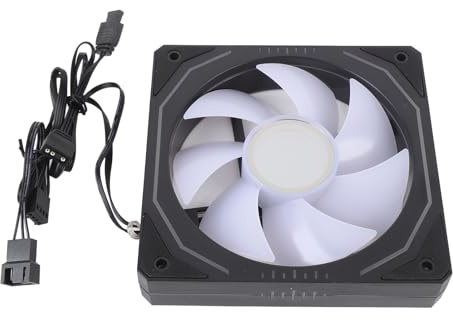 Tosuny RGB 9-Blades CPU Cooling Fan with PWM and ARGB Control for Computer Case, LED Light Computer Cooler Fan, Quiet Operation, ABS Material (Forward Blades)