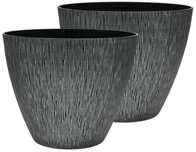 SG Traders Vaso per piante da esterno, con struttura lineare verticale, per giardino, patio e balcone, resistente ai raggi UV e al gelo, leggero, vasi decorativi per fiori, erbe e piante