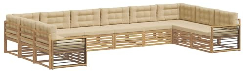 vidaXL Sofagarnituren Massivholz Akazie, Bequeme Gartensofa, modernes Eckmöbel, Robustes Loungemöbel, schickes Set für die Terrasse