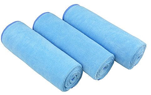 MAYOUTH Mikrofaser Handtuch Set f¨¹r Sauna Fitness Sport, Schnelltrocknende Handt¨¹Cher aus Microfaser, Unisex Sporthandtuch 3-Pack 40cm X80cm, Blau