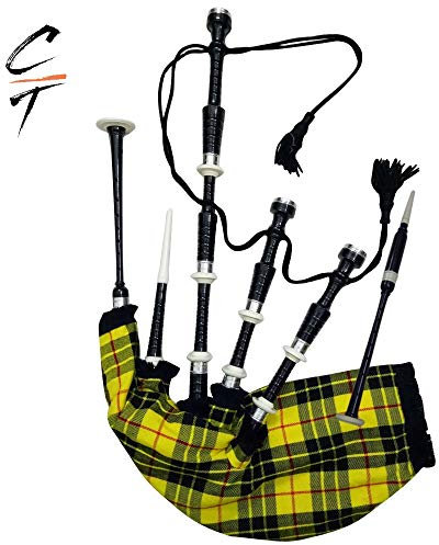 CT Great Highland Bagpipe Clan Macleod Tartan mit Übungskanter, Tutorbuch, Tasche und Zubehör