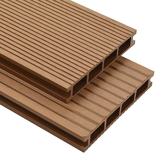 vidaXL WPC Terrassendielen Hohlkammer 15m² 4m 25mm Teak Komplettbausatz Diele